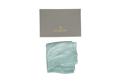 Lot 142 - Mulberry Mint Green Silk Logo Scarf