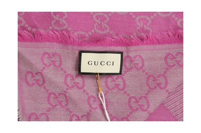 Lot 74 - Gucci Magenta Wool Monogram Scarf