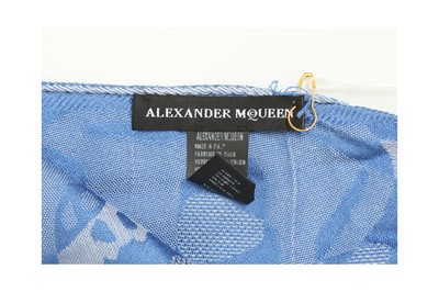 Lot 109 - Alexander McQueen Blue Silk Jacquard Scarf