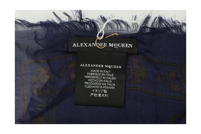 Lot 136 - Alexander McQueen Navy Skull Print Scarf
