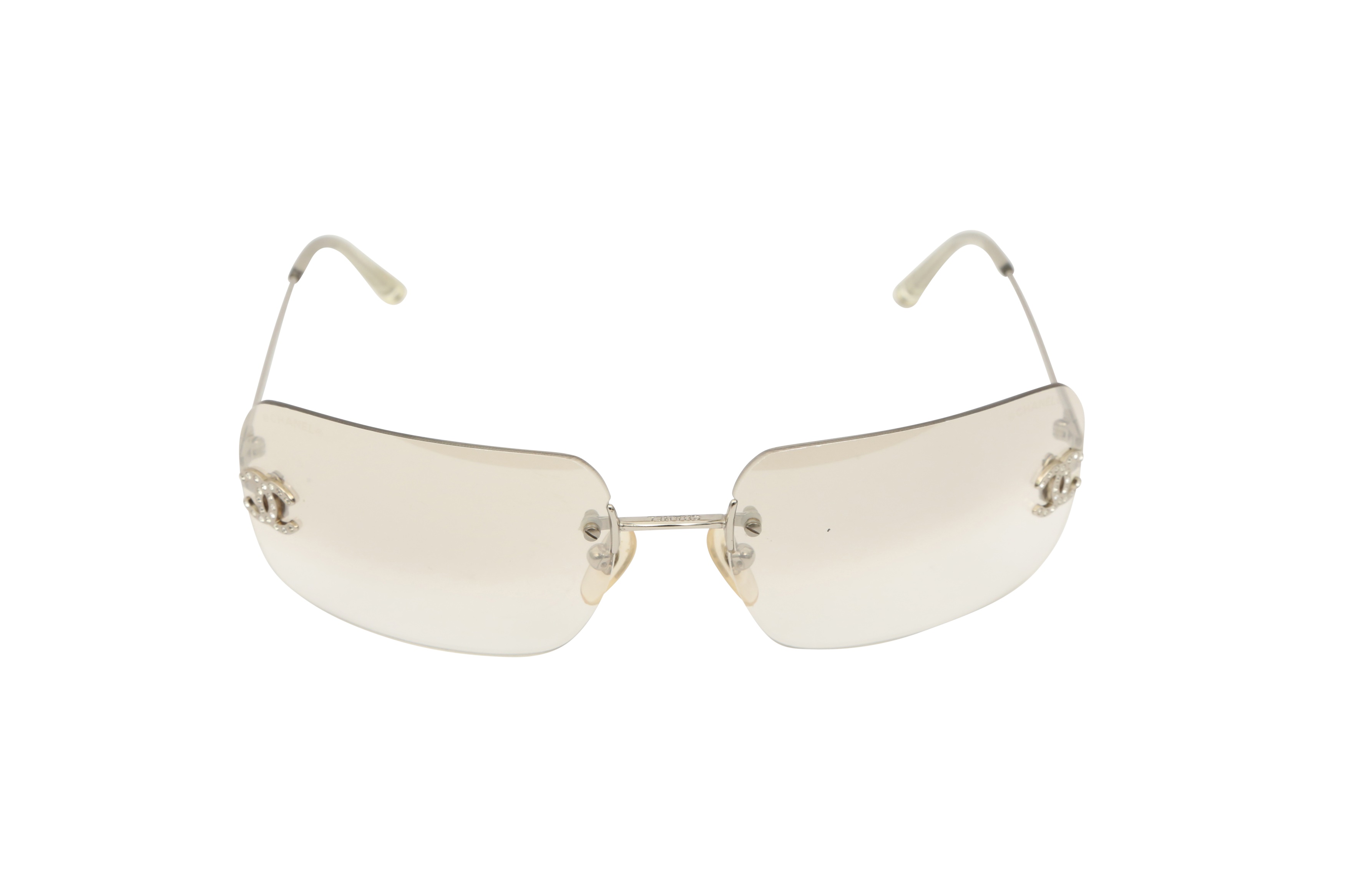 Lot 460 - Chanel Silver Rimless CC Logo Sunglasses