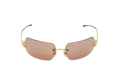 Lot 286 - Chanel Gold Rimless CC Logo Sunglasses