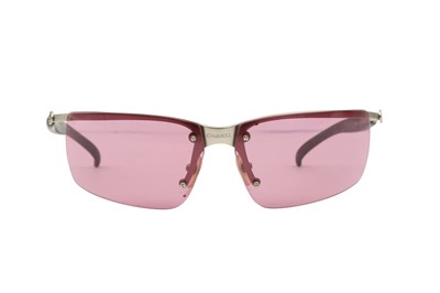 Lot 28 - Chanel Purple Rimless CC Logo Sunglasses
