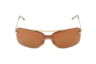 Lot 285 - Christian Dior Gold Mini Motard Sunglasses