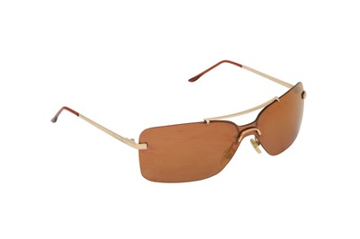 Lot 279 - Christian Dior Gold Mini Motard Sunglasses