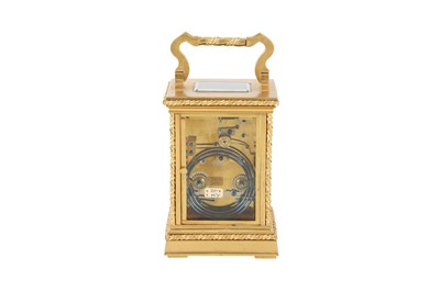 Lot 486 - A FRENCH BRASS CARRIAGE CLOCK, 19TH CENTURY