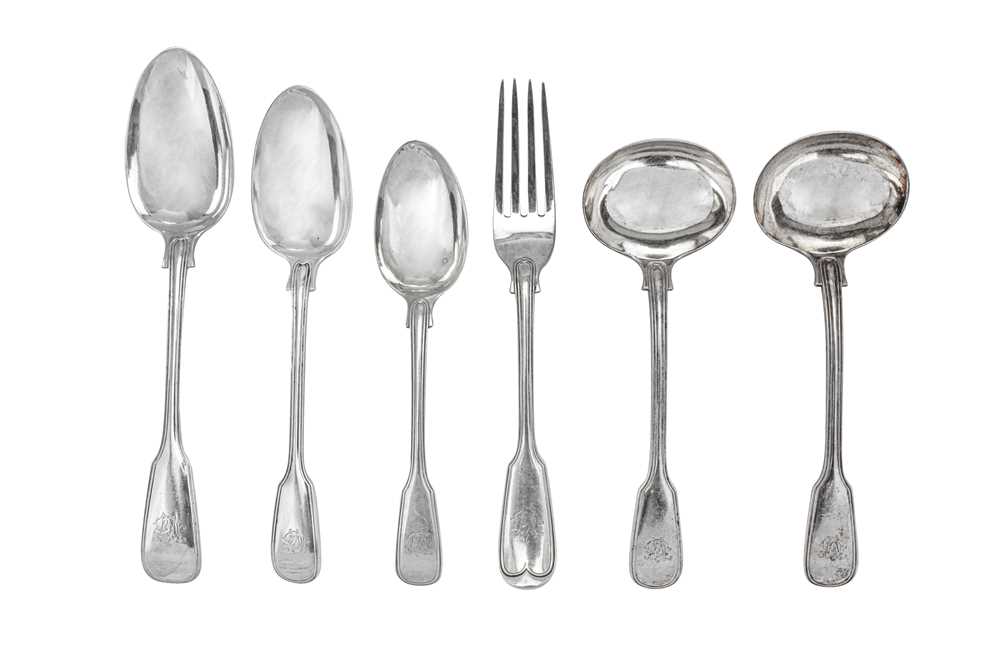 Lot 285 - A Victorian sterling silver table service of flatware / canteen, London 1869/75 by George Adams of Chawner and Co