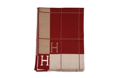 Lot 59 - Hermes Rouge Avalon III Throw Blanket