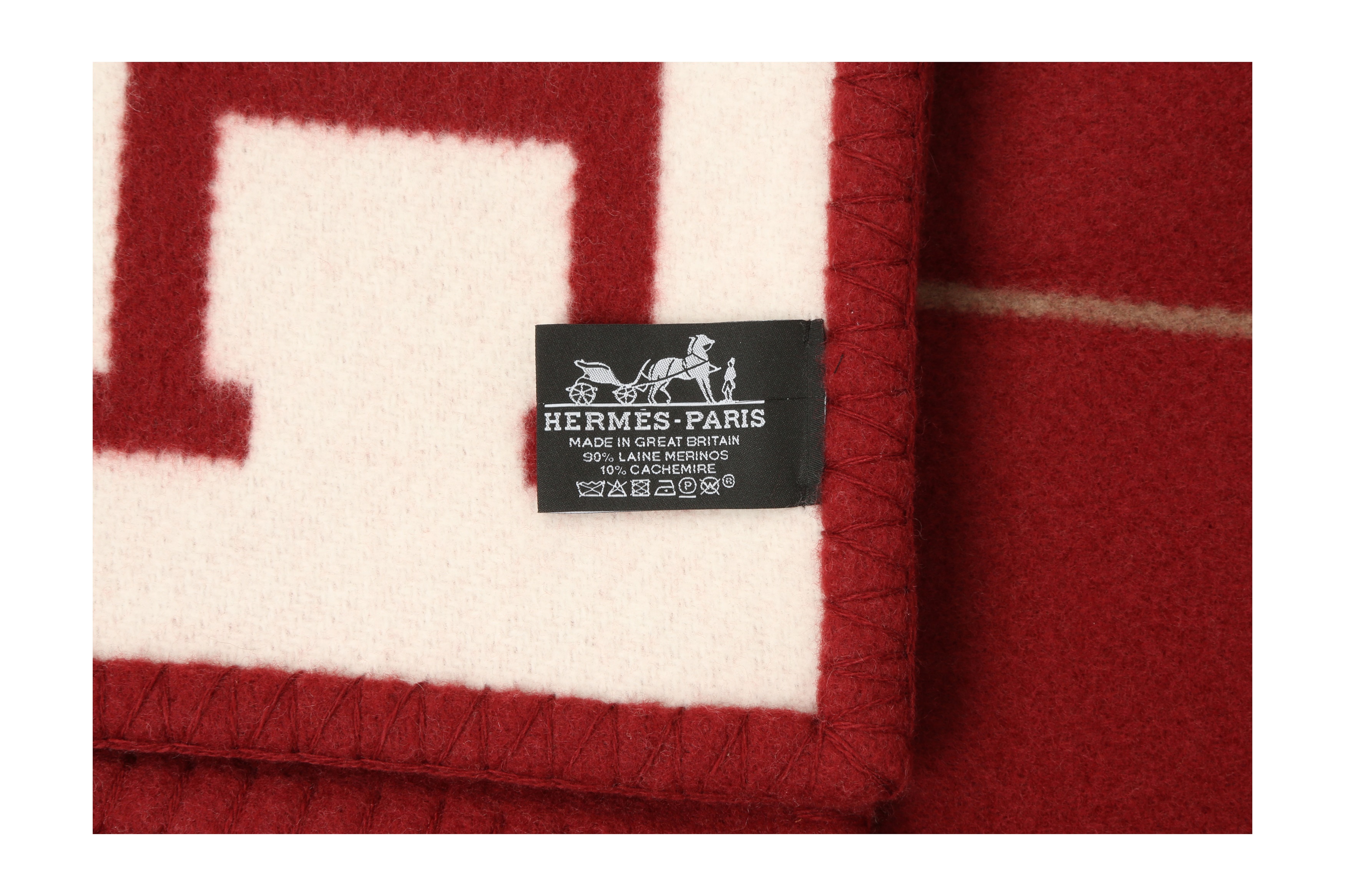 Lot 59 Hermes Rouge Avalon III Throw Blanket