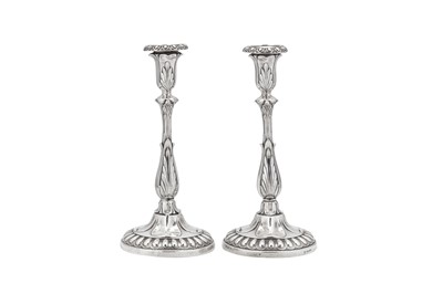 Lot 415 - A pair of Victorian sterling silver candlesticks, Sheffield 1859 by William Wheatcroft Harrison and Co