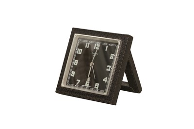 Lot 375 - AN ASPREY 8 DAY TRAVEL ALARM CLOCK, CONTEMPORARY