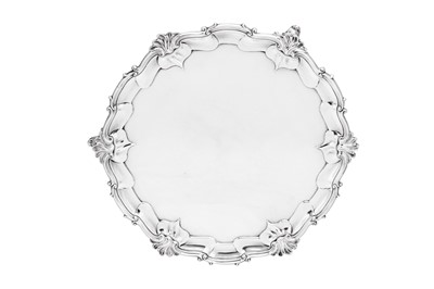 Lot 372 - A George V sterling silver salver, London 1918 by Edward Barnard and Sons