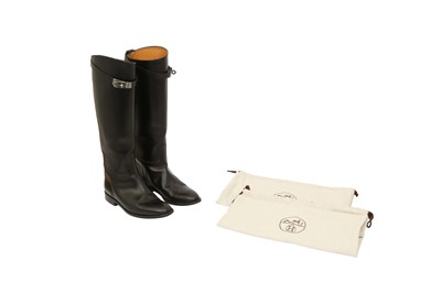 Lot 493 - Hermes Black Kelly Jumping Boot - Size 37