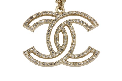 Lot 294 - Chanel CC Open Logo Crystal Necklace