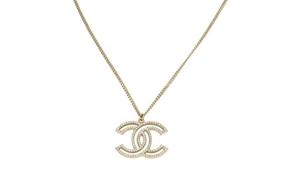 Lot 294 - Chanel CC Open Logo Crystal Necklace
