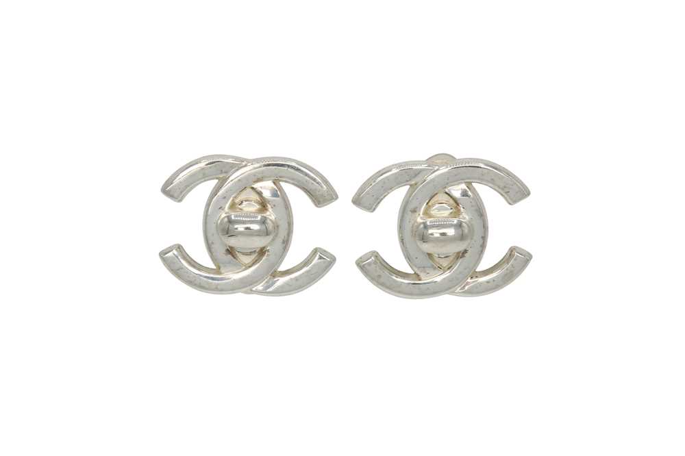 Lot 451 - Chanel CC Logo Turnlock Clip On Earrings