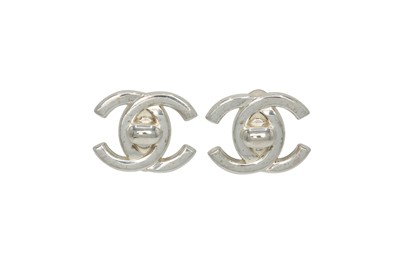 Lot 451 - Chanel CC Logo Turnlock Clip On Earrings