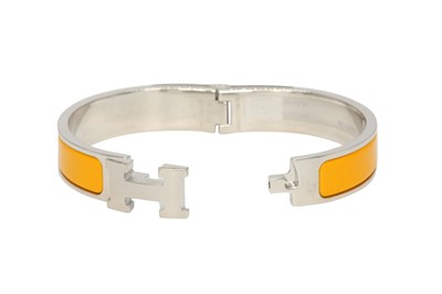 Lot 163 - Hermes Jaune Madras Enamel Clic H Bracelet  - Size PM