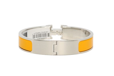 Lot 163 - Hermes Jaune Madras Enamel Clic H Bracelet  - Size PM