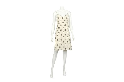 Lot 350 - Chanel Cream Eloise Silk Alphabet Dress - Size 40