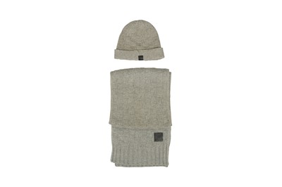 Lot 100 - Louis Vuitton Grey Cashmere Helsinki Hat and Scarf