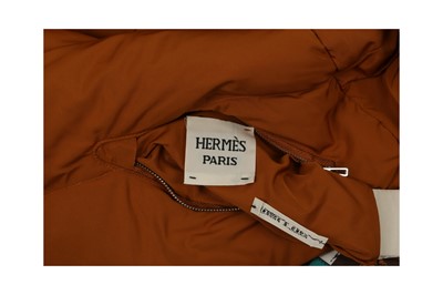Lot 258 - Hermes Camel Reversible Crop Puffer Jacket - Size 36