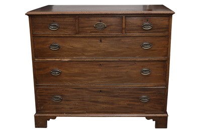 Lot 575 - A MAHOGANY CHEST OF DRAWERS, 19TH CENTURY
