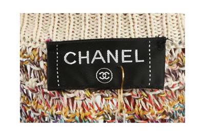 Lot 17 - Chanel Multi Cotton Crew Neck Cardigan - Size 46