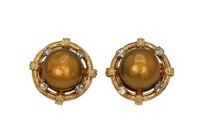Lot 278 - Chanel Gold Pearl Encased Clip On Earrings