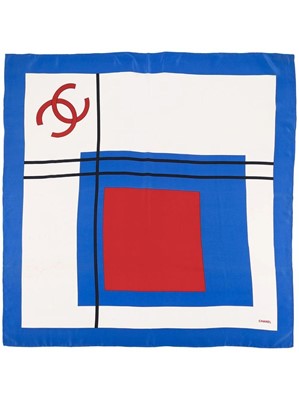 Lot 116 - Chanel CC Logo Square Silk Print Scarf