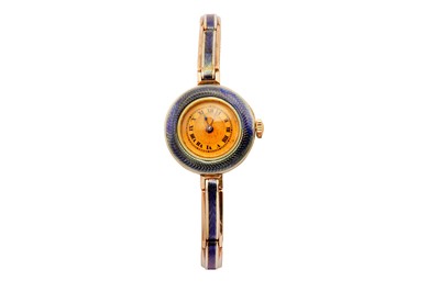 Lot 11 - A lady's enamel wristwatch