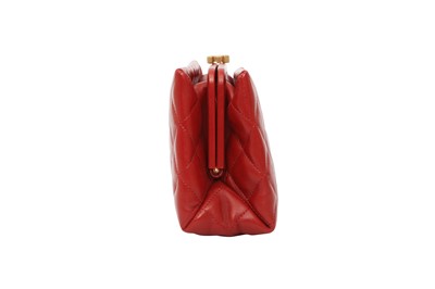 Lot 42 - Chanel Red Quilted Long Clutch Bag