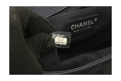 Lot 123 - Chanel Navy Blue Matte Caviar Medium Boy Bag