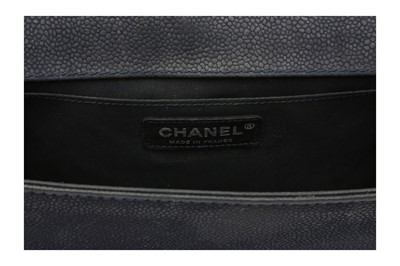 Lot 123 - Chanel Navy Blue Matte Caviar Medium Boy Bag