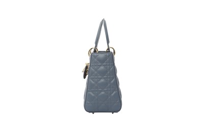 Lot 107 - Christian Dior Denim Blue Medium Lady Dior Bag