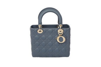 Lot 107 - Christian Dior Denim Blue Medium Lady Dior Bag