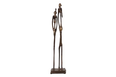 Lot 469 - A WEST AFRICAN BRONZE FIGURAL GROUP, CONTEMPORARY