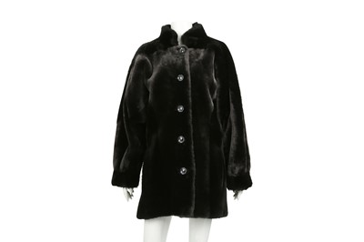 Lot 411 - Yves Saint Laurent Black High Neck Fur Coat