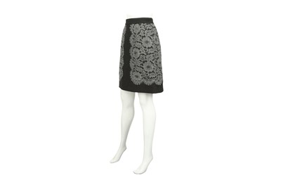 Lot 96 - Dolce & Gabbana Grey Wool Lace Skirt - Size 40