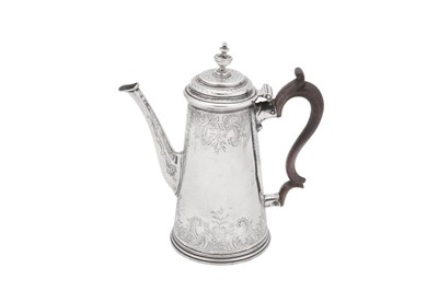 Lot 502 - A George II sterling silver coffee pot, London 1730 by Thomas England (reg. 26th Aug 1725)