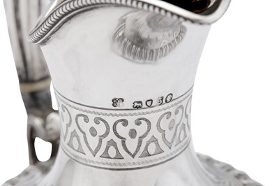 Lot 416 - A Victorian sterling silver wine ewer, London 1873 by Martin, Hall and Co