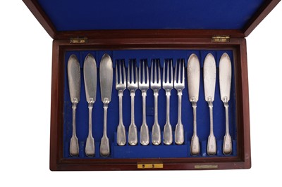 Lot 288 - A cased set of Victorian sterling silver fish eaters, London 1886 by Goldsmiths' Alliance Ltd