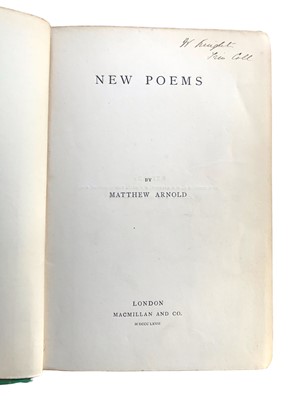 Lot 38 - Arnold. New Poems 1867