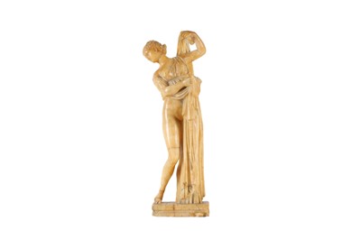 Lot 462 - AN ITALIAN CARVED ALABASTER FIGURE OF THE CALLIPYGIAN VENUS, LATE 19TH CENTURY