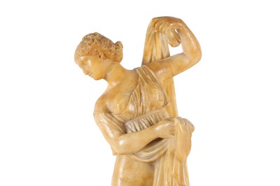 Lot 462 - AN ITALIAN CARVED ALABASTER FIGURE OF THE CALLIPYGIAN VENUS, LATE 19TH CENTURY