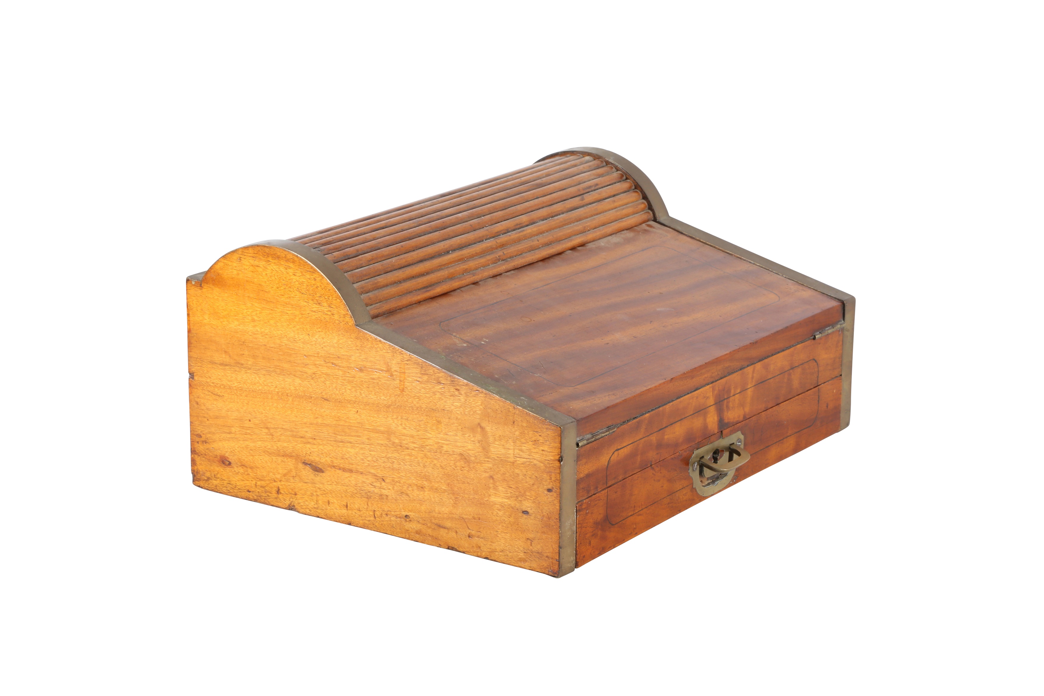 Lot 506 - AN INDIAN/COLONIAL HARDWOOD AND BRASS BOUND