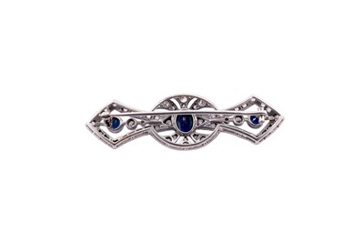 Lot 24 - A sapphire and diamond brooch