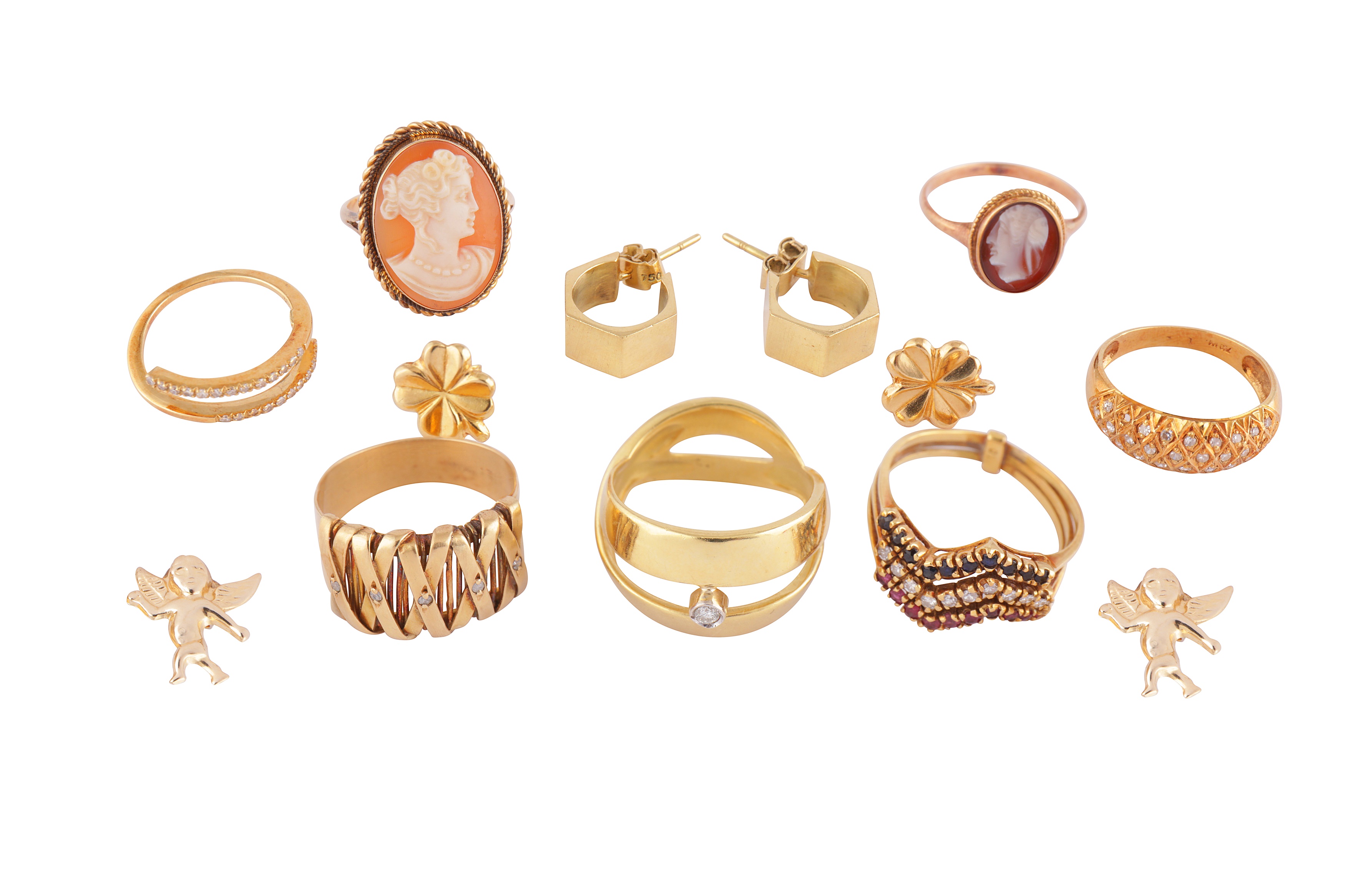Lot 76 A COLLECTION OF GOLD JEWELLERY lot-76-a-collection-of-gold-jewellery