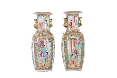 Lot 1120 - A PAIR OF CHINESE CANTON PORCELAIN VASES, LATE 19TH CENTURY