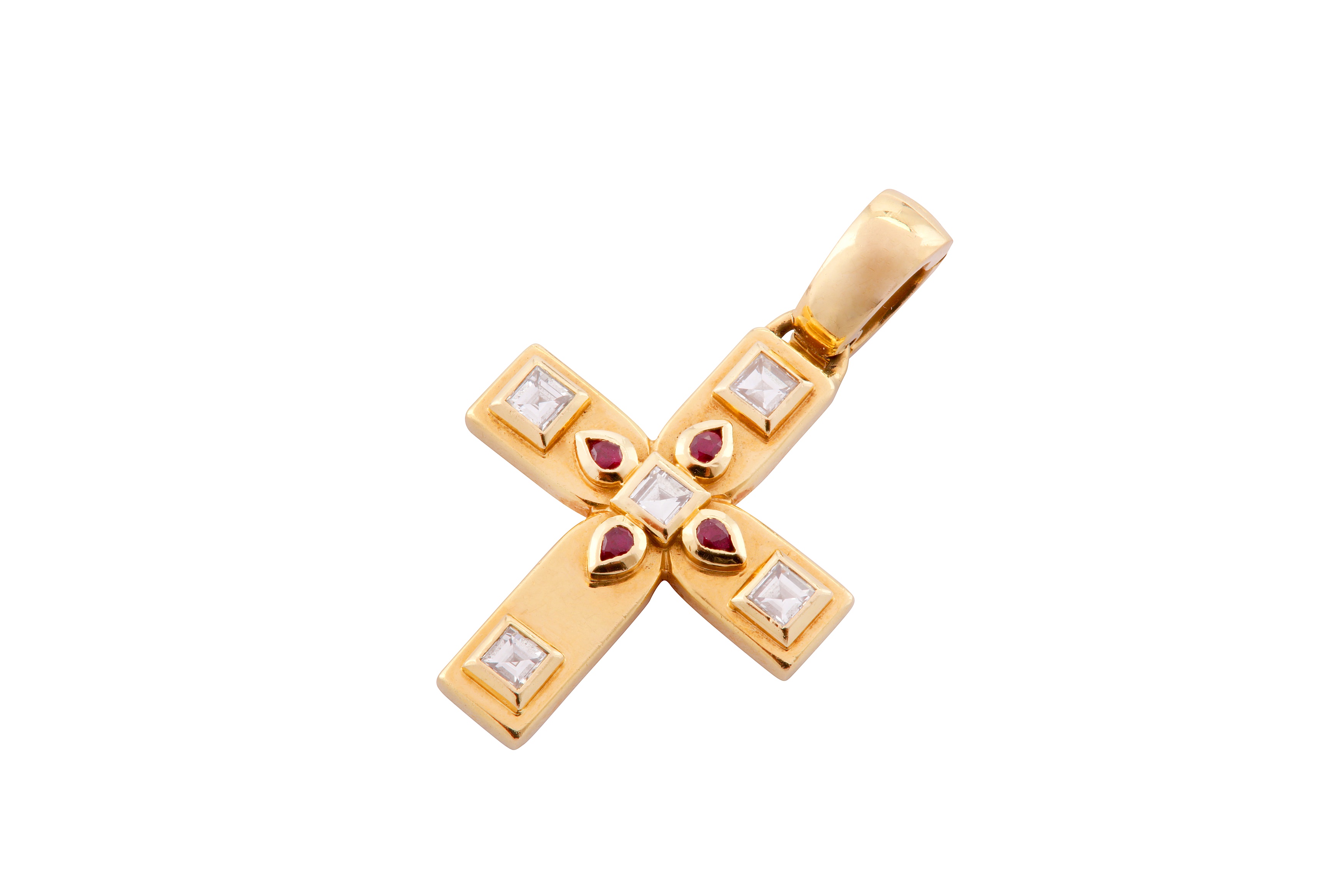 Lot 72 Cartier l A multi gem byzantine cross pendant